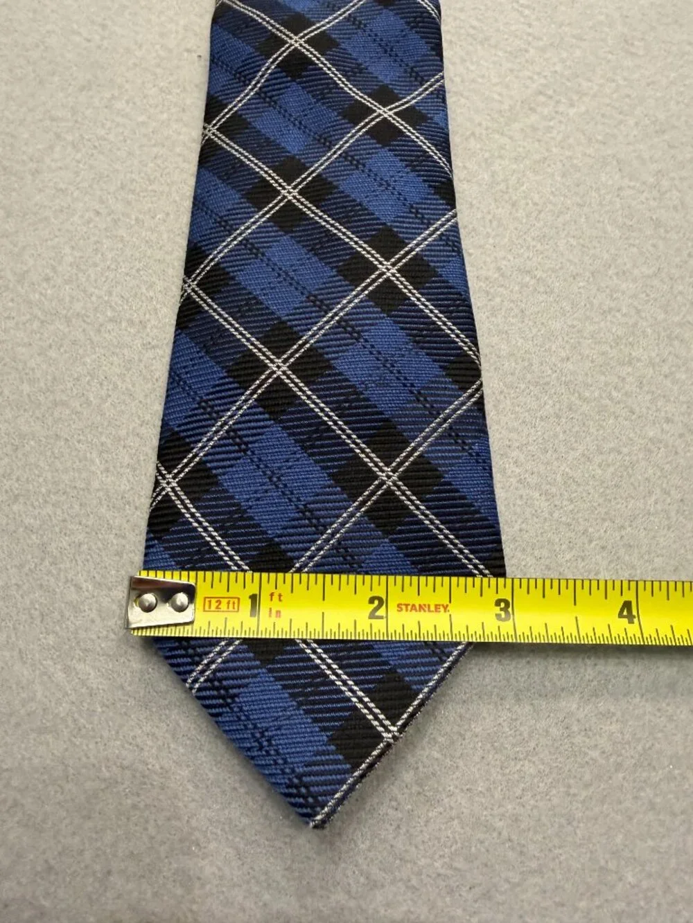 Lauren Ralph Lauren Blue Black Plaid Silk Blend Classic Men's Tie